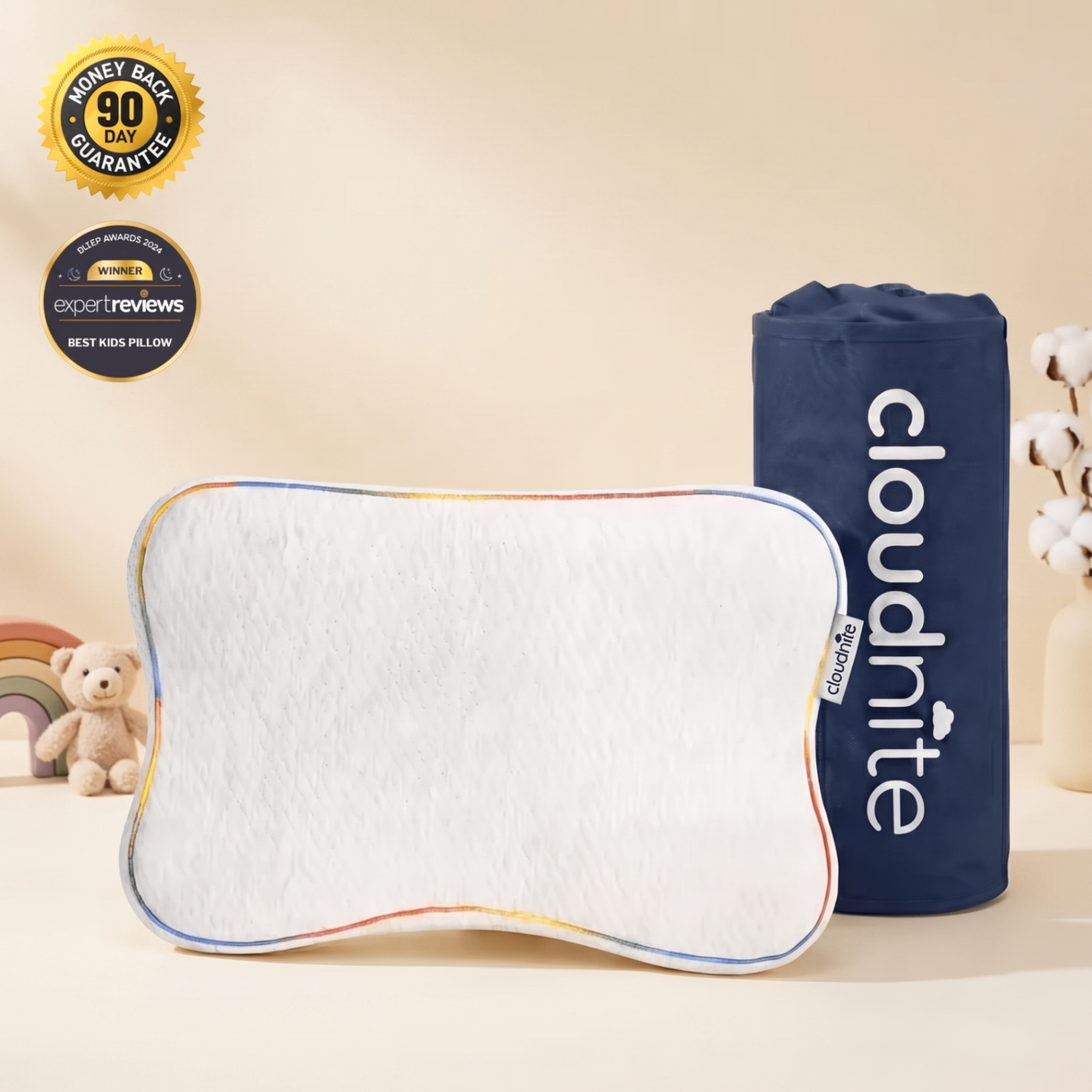 Cloudnite Recovery Kids Pillow — a contoured children's memory foam pillow